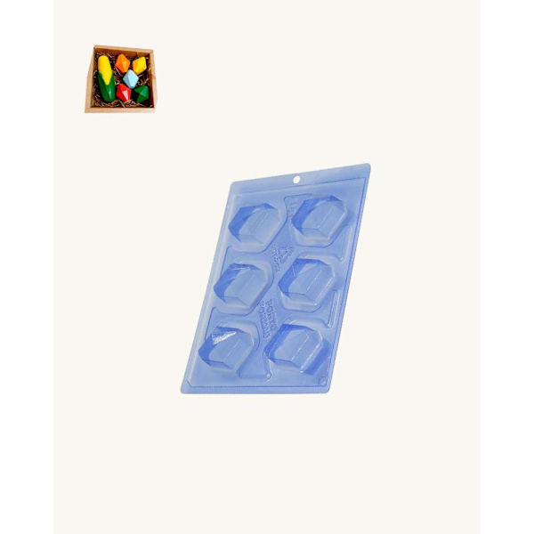 Pralinform Diamant Chokladform - Porto Formas 1151 - Special 3 Part Mold Transparent