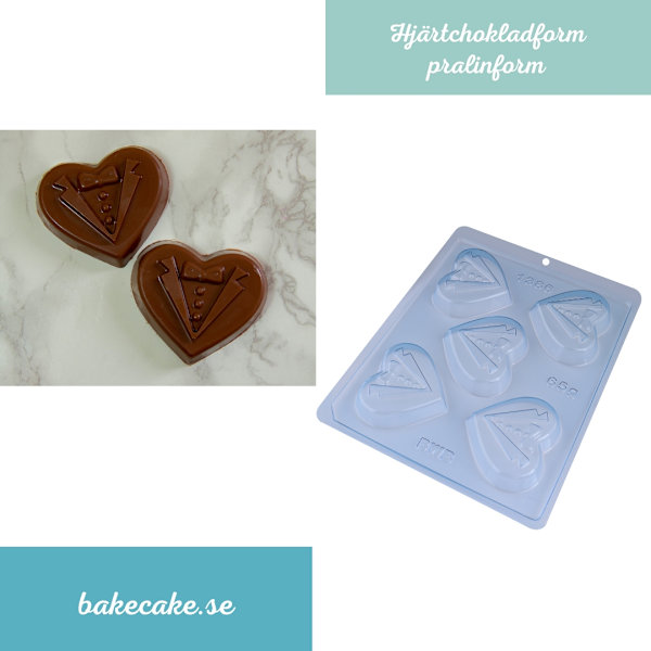 Pralinform Hjärta Chokladform - BWB 1386 Transparent