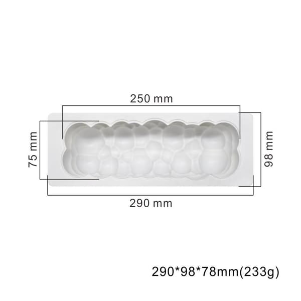 3D Bolle avlång SIlikonform  Bubble Mousseform Bubblig multifärg