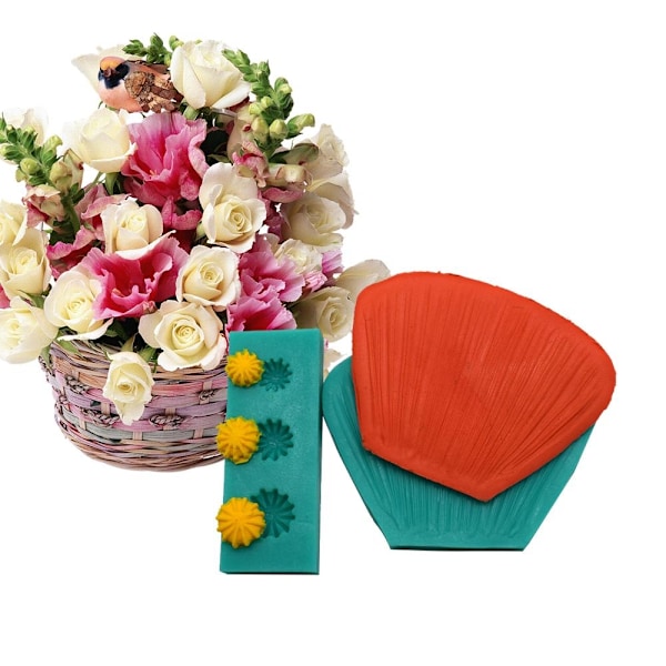 Veiner Blomma Ros Set Silikonform Grön