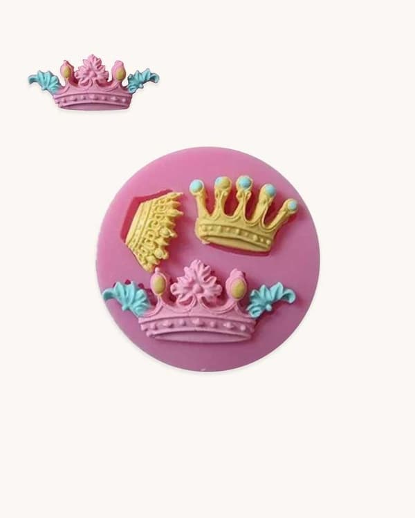 3 st Kronor Silikonform Rosa