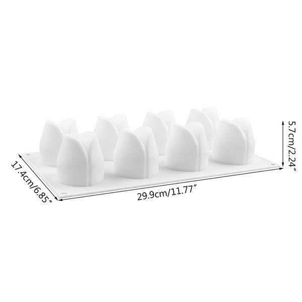 Tulpan Blomma Silikonform Mousseform Chokladform Pralinform Vit