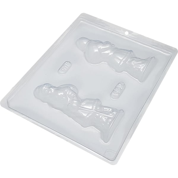 BWB Simple Mold - Papai Noel Frente Verso 162 - Pralinform Chokladform Jultomte Transparent