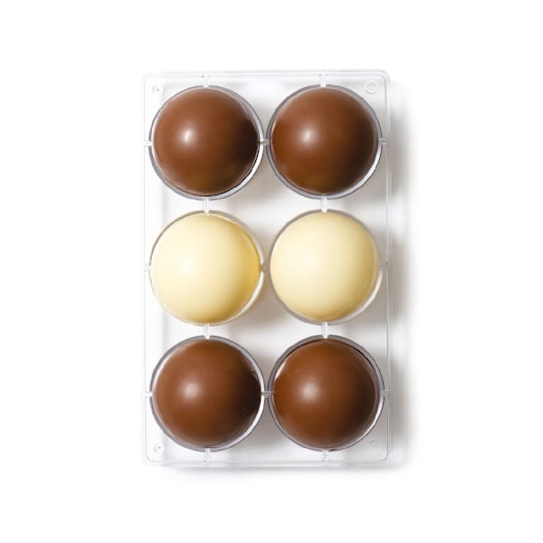 Semisfär Halvkupol Dome Pralinform 6st Polykarbonat Chokladform - Decora multifärg