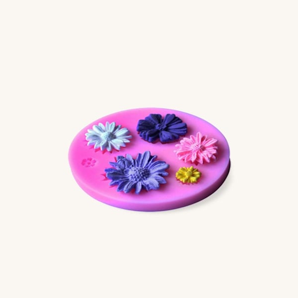 Små Blommor Silikonform Gjuform Sugarpaste Fondant Bakform Chokl Mynta