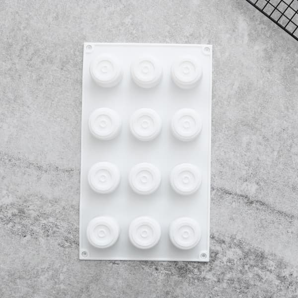 Cylinder 12st Rund Silikonform | Mousseform Vit