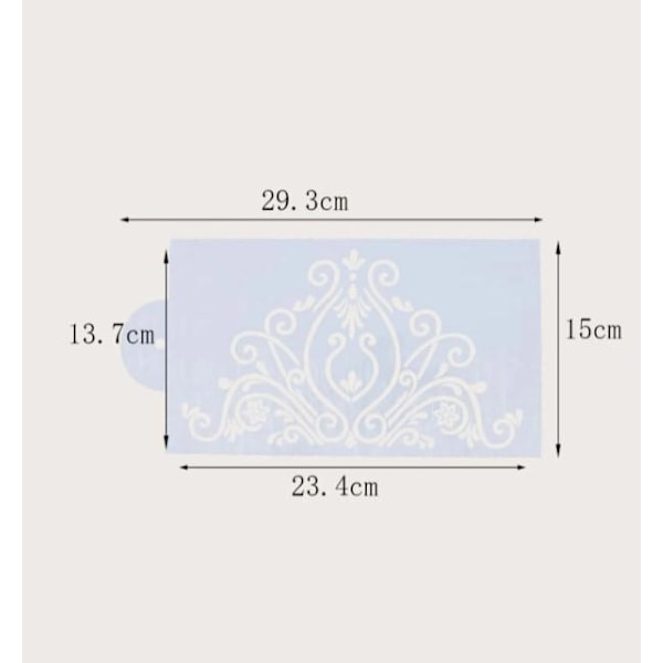 Tårtstencil Schablon Damask 4-Pack Vit