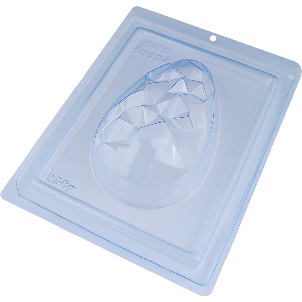 Pralinform Ägg Geometrisk Chokladform  - BWB 10134 - 3 Part Mold Transparent