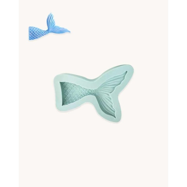 Mermaid Sjöjungfru Fena Silikonform Blå