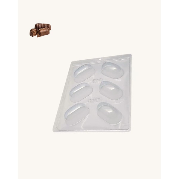 BWB Simple Mold - Trufa Alongada Pequena 702 - Pralinform Kupol 6st Chokladform Transparent