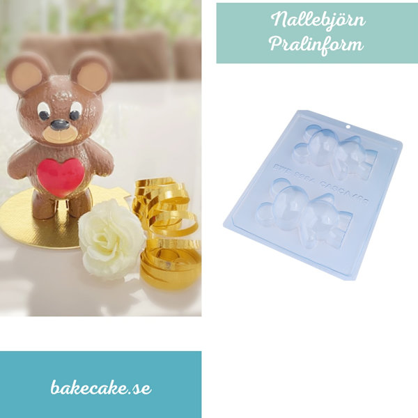 Pralinform Nallebjörn Chokladform - BWB 9984 - Special 3 Part Mold Transparent