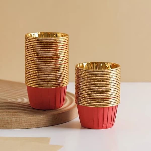 Muffinsform med Lock 25st Cupcakesform Aluminium Röd