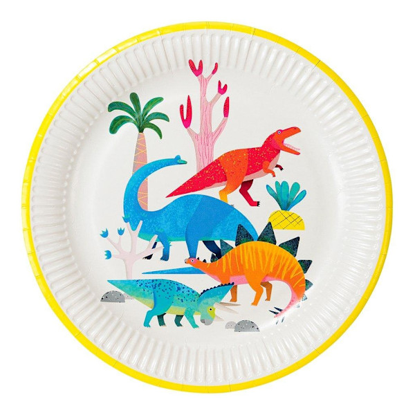 Party Dinosaurie tallrikar- Talking Tables Rosa
