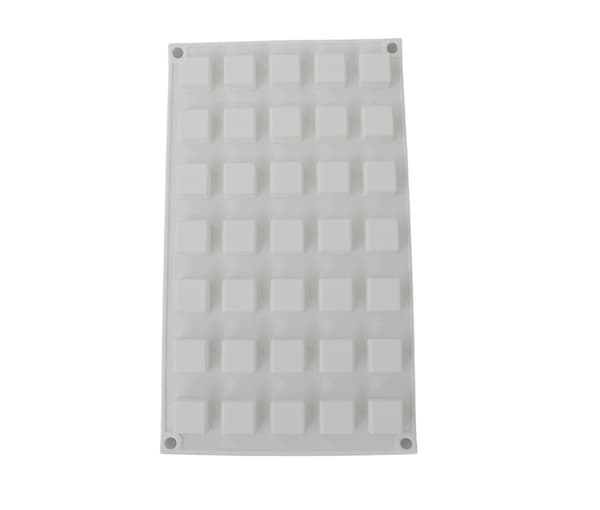 Fyrkanter 35st Silikonform | Mousseform Pralinform Vit