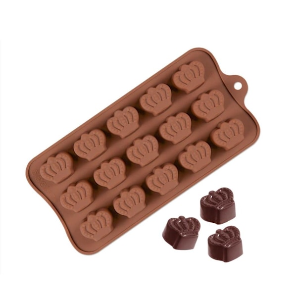 Kronor Praliner Silikonform Chokladform Pralinform Form för Praliner Brun