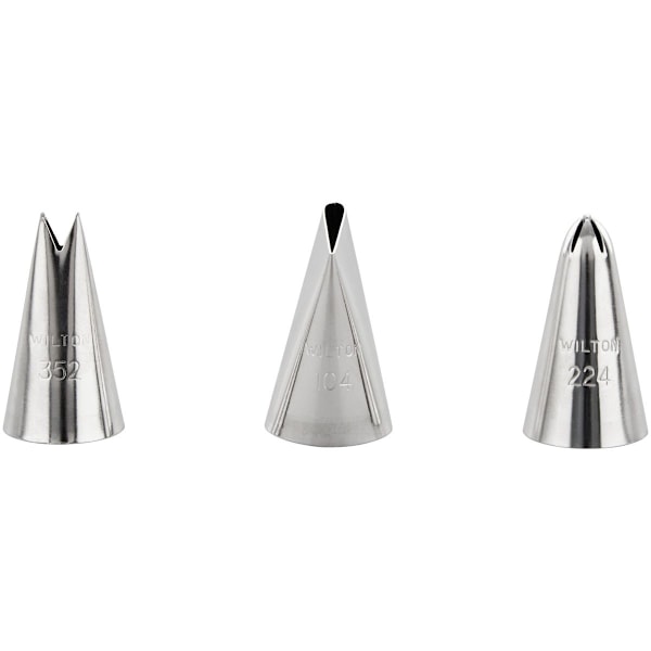 Wilton Dekorations Set #104, #352, #224 Blad Spritsa Spritstyll Vit