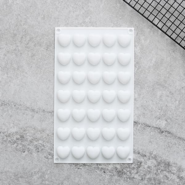 Hjärtan 35st Silikonform | Mousseform Vit
