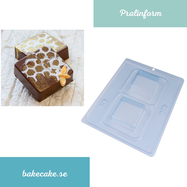 Pralinform Fyrkant Chokladform - BWB 812 - Special 3 Part Mold Transparent