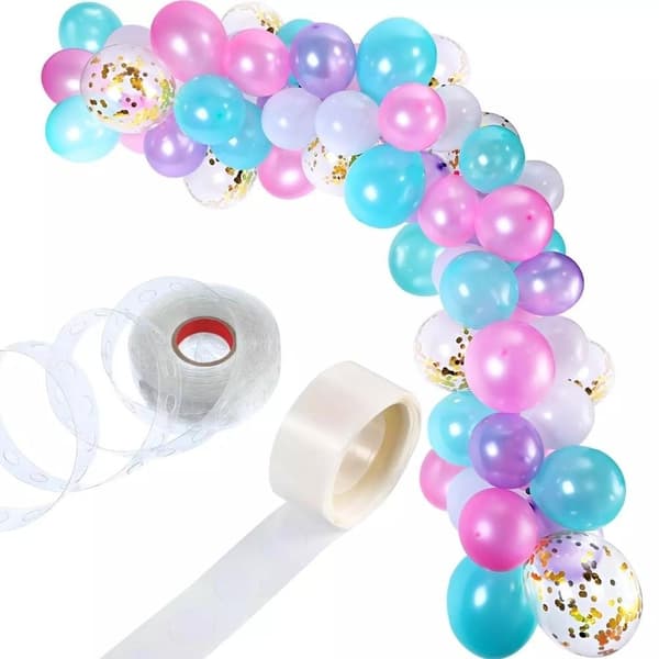 Ballongbåge - Blå/Rosa/Vit/Guld Confetti multifärg