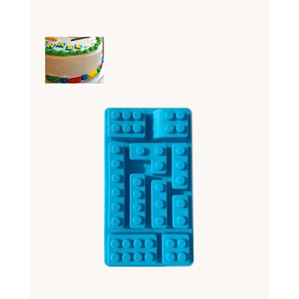 10 Bitar Klossform Lego Silikonform Form Sugarpaste Bakform Gul