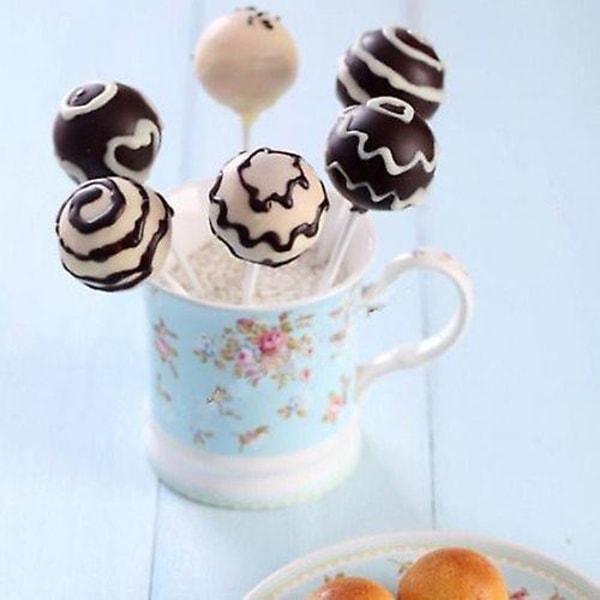 Cake Pops Pinnar Klubbpinnar 10cm, 100 st Varm vit