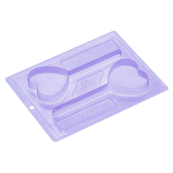Pralinform Hjärta Klubba Chokladform - Porto Formas 64 - Special 3 Part Mold Transparent