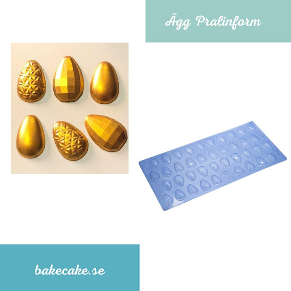 Pralinform Mönstrat Ägg - Chokladform - Porto Formas 863 Transparent