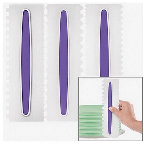 Tårtskrapor 3-pack Smoother Mönsterskrapa multifärg