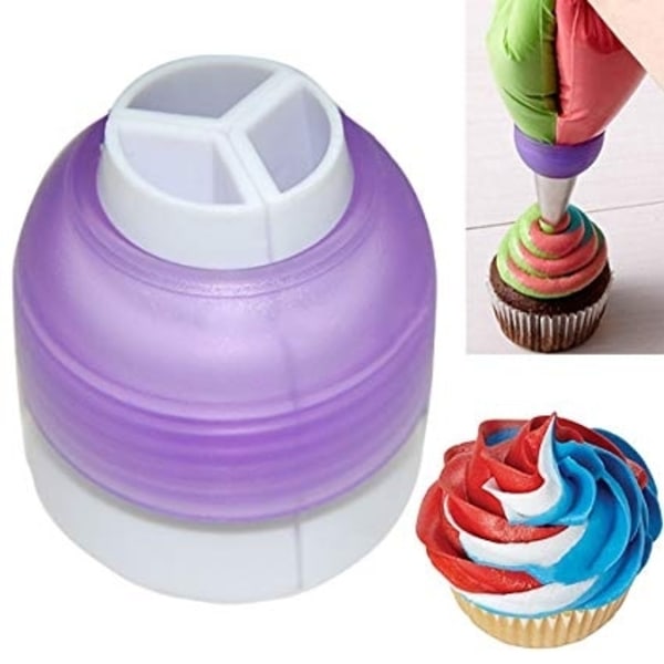 Tre Färger Color Swirl Stor Tyllkoppling XL Russian Piping Tips Coupler multifärg