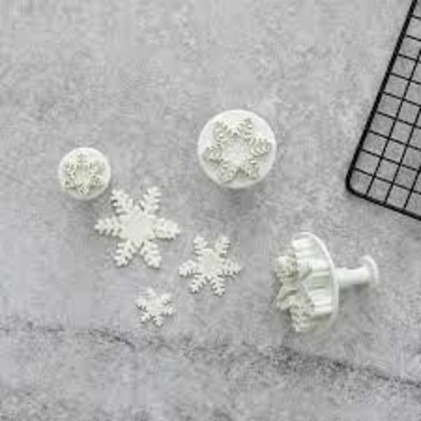 Snöflingor Utstickare 3st | Plunger Vit