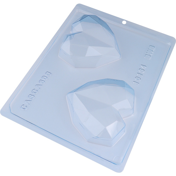 Pralinform Diamanthjärta Heart 2st - BWB 10164 - Special 3 Part Mold Transparent