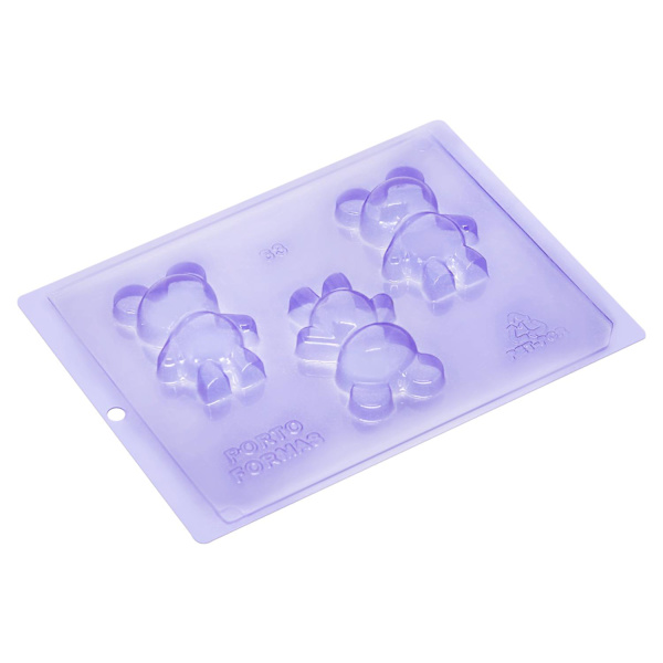 Pralinform Nallebjörn Chokladform - Porto Formas 63 - Special 3 Part Mold Transparent