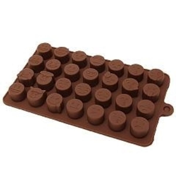 Roliga Emoji Smiley Pralinform Silikonform Brun