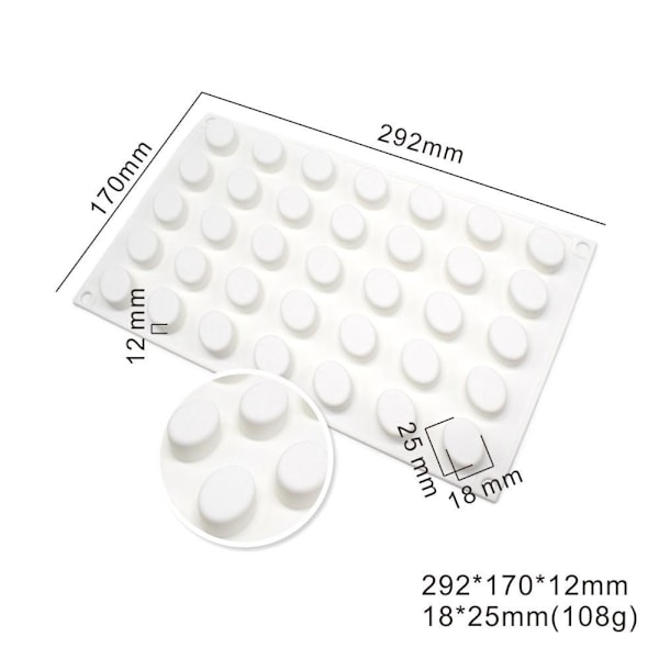 Oval 35st Silikonform | Mousseform Pralinform multifärg