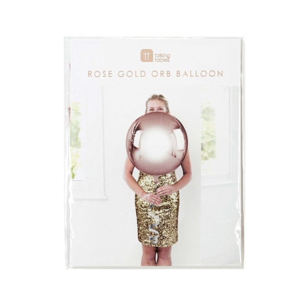 Roséguld Klotballong - Metallic Orb Balloon Rosa guld