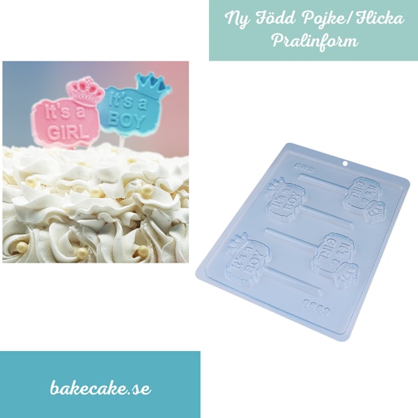 Pralinform Ny Född Pojke, Flicka - Babyshower - It's a Boy, Girl - BWB 9659 Transparent