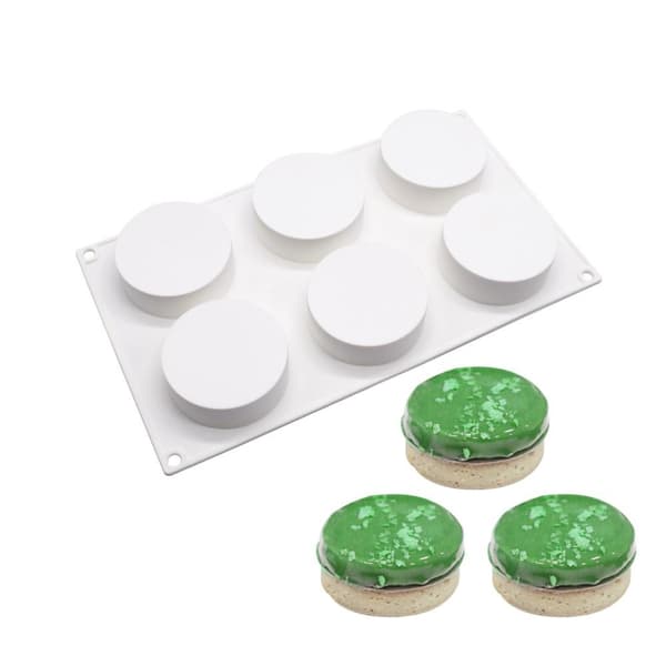 Cylinder 6st Rund Silikonform | Mousseform Vit