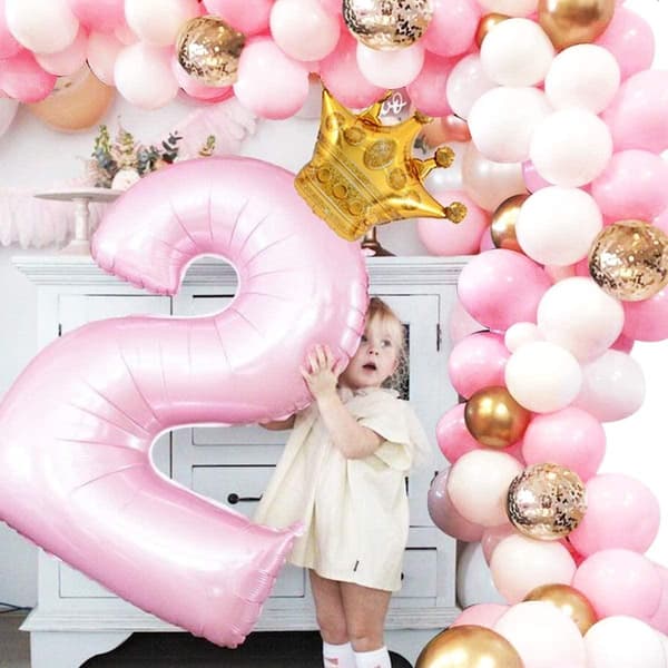 Ballongbåge Kit - Rosa/Vit/Guld Rosa