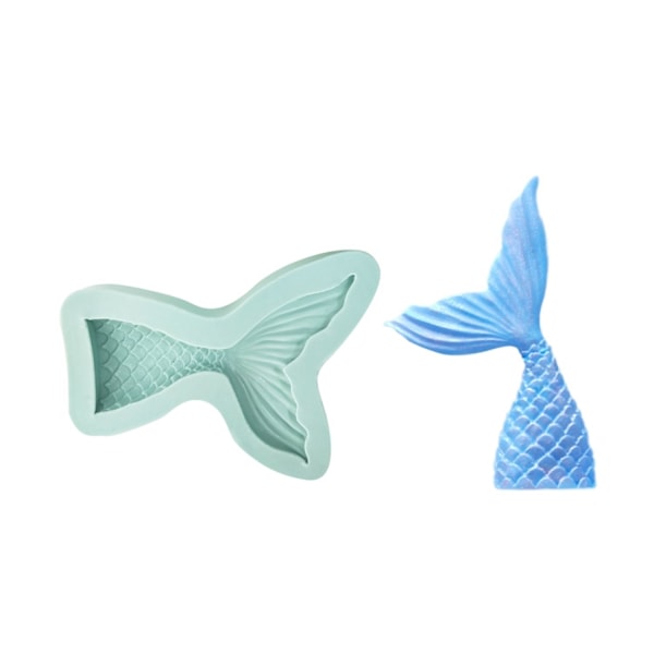 Mermaid Sjöjungfru Fena Silikonform Blå