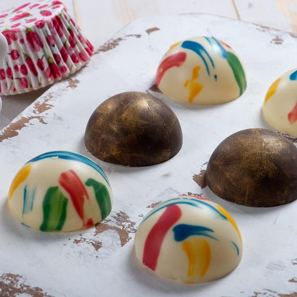 Semisfär Halvkupol Dome Pralinform 6st Polykarbonat Chokladform - Decora multifärg