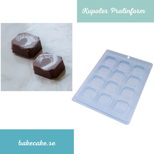 Pralinform Fyrkant Kupol Chokladform - BWB 9295 Transparent