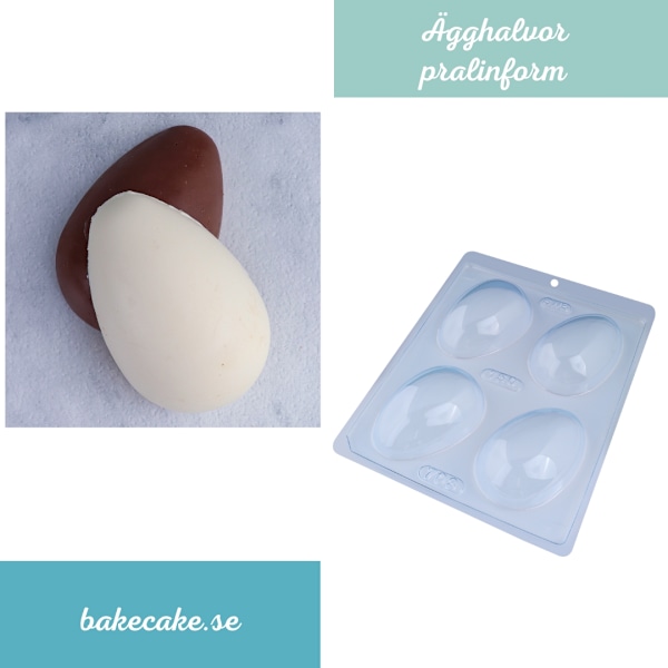 Pralinform Ägghalvor 150g Chokladform - BWB 703 Transparent