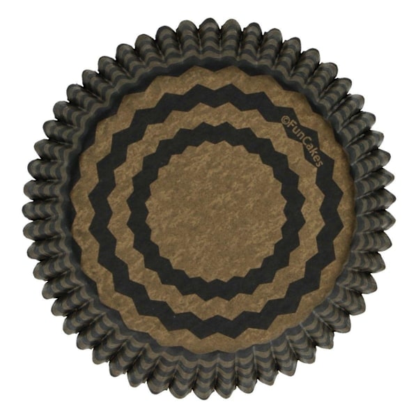 FunCakes Baking Cups -Chevron Gold- pk/48 Svart