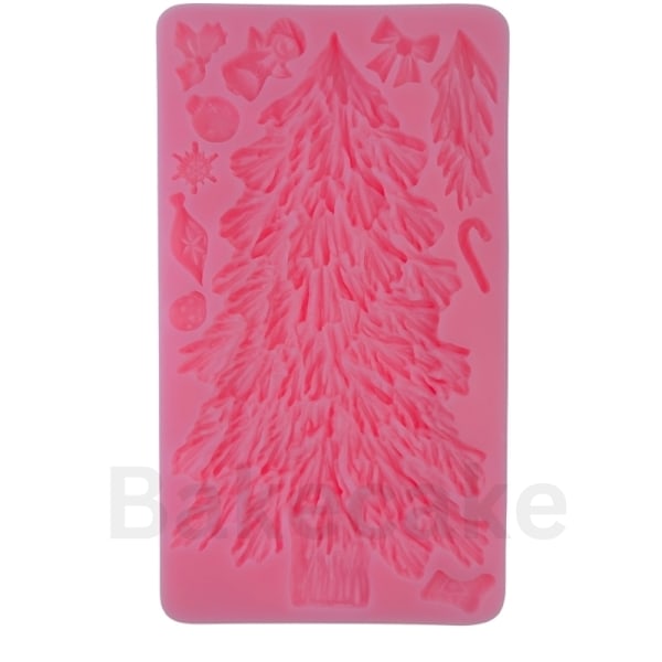 Stor Julgran Silikonform - 18,5 x 9,5 cm | Perfekt för Fondant, Choklad Rosa
