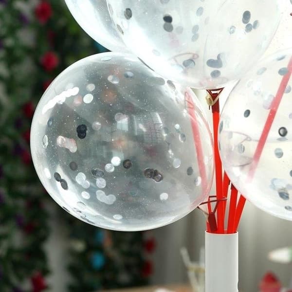 Konfettiballonger Silver 6-pack, 30cm Silver