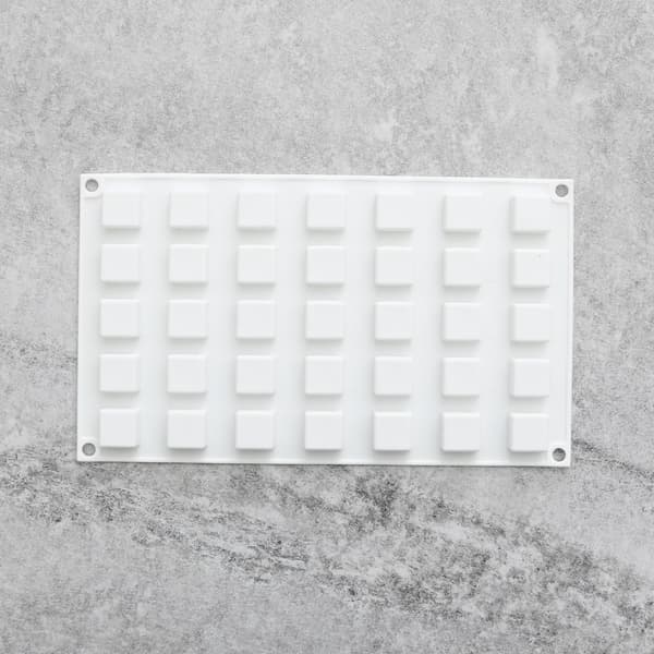 Fyrkanter 35st Silikonform | Mousseform Pralinform Vit