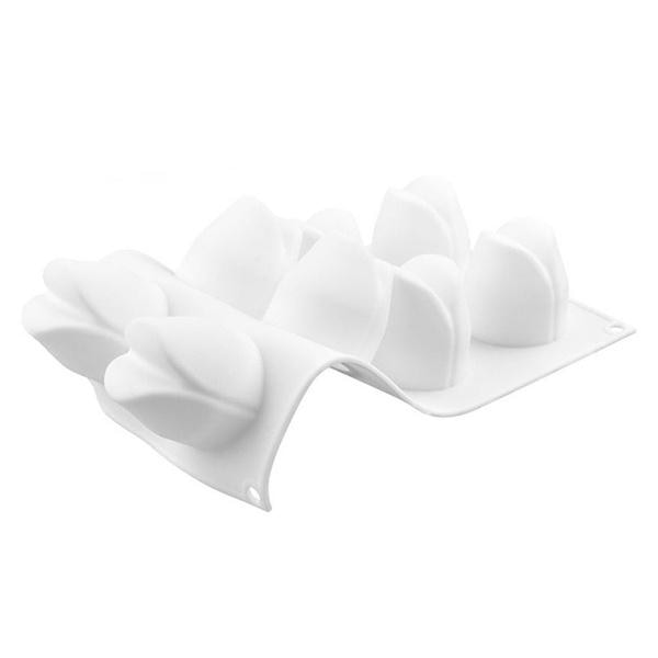 Tulpan Blomma Silikonform Mousseform Chokladform Pralinform Vit