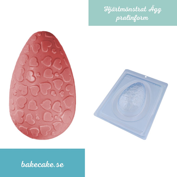 Pralinform Ägg Hjärtan 250g - Chokladform - BWB 9336 - Special 3 Part Mold Transparent
