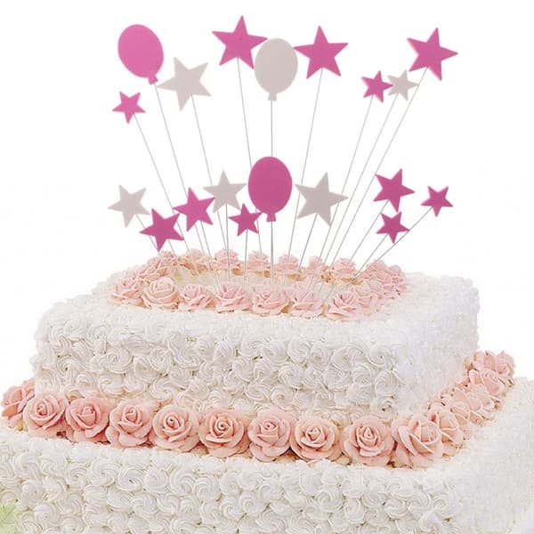 Cake Topper Stjärnor Ballonger multifärg