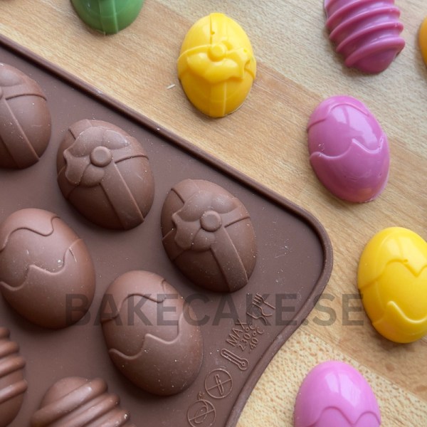 Små Ägg Påskägg Silikonform Chokladform Pralinform Form för Praliner Brun